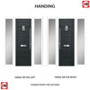 Aruba 1 Urban Style Composite Front Door Set with Double Side Screen - Abstract Glass - Shown in Anthracite Grey