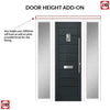 Aruba 1 Urban Style Composite Front Door Set with Double Side Screen - Abstract Glass - Shown in Anthracite Grey