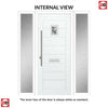 Aruba 1 Urban Style Composite Front Door Set with Double Side Screen - Abstract Glass - Shown in Anthracite Grey