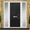 Solid Urban Style Composite Front Door Set with Double Side Screen - Shown in Black