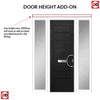 Solid Urban Style Composite Front Door Set with Double Side Screen - Shown in Black