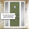 Aruba 1 Urban Style Composite Front Door Set with Double Side Screen - Ice Edge Glass - Shown in Reed Green