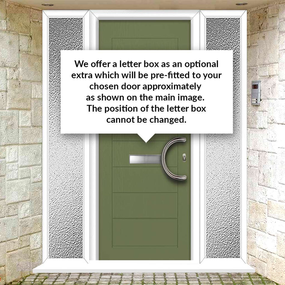 Aruba 1 Urban Style Composite Front Door Set with Double Side Screen - Ice Edge Glass - Shown in Reed Green