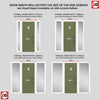 Aruba 1 Urban Style Composite Front Door Set with Double Side Screen - Ice Edge Glass - Shown in Reed Green