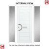 Solid Urban Style Composite Front Door Set with Double Side Screen - Shown in Black