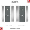 Aruba 1 Urban Style Composite Front Door Set with Double Side Screen - Linear Glass - Shown in Mouse Grey