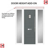 Aruba 1 Urban Style Composite Front Door Set with Double Side Screen - Linear Glass - Shown in Mouse Grey