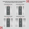 Aruba 1 Urban Style Composite Front Door Set with Double Side Screen - Linear Glass - Shown in Mouse Grey