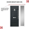 Aruba 1 Urban Style Composite Front Door Set with Single Side Screen - Abstract Glass - Shown in Anthracite Grey