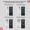 Aruba 1 Urban Style Composite Front Door Set with Single Side Screen - Abstract Glass - Shown in Anthracite Grey