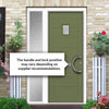 Aruba 1 Urban Style Composite Front Door Set with Single Side Screen - Ice Edge Glass - Shown in Reed Green