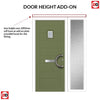 Aruba 1 Urban Style Composite Front Door Set with Single Side Screen - Ice Edge Glass - Shown in Reed Green