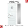 Aruba 1 Urban Style Composite Front Door Set with Single Side Screen - Ice Edge Glass - Shown in Reed Green