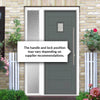 Aruba 1 Urban Style Composite Front Door Set with Single Side Screen - Linear Glass - Shown in Mouse Grey