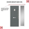 Aruba 1 Urban Style Composite Front Door Set with Single Side Screen - Linear Glass - Shown in Mouse Grey