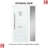 Aruba 1 Urban Style Composite Front Door Set with Single Side Screen - Linear Glass - Shown in Mouse Grey