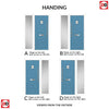 Aruba 1 Urban Style Composite Front Door Set with Single Side Screen - Mirage Glass - Shown in Pastel Blue