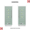 Aruba 3 Urban Style Composite Front Door Set with Laptev Green Glass - Shown in Chartwell Green
