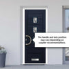 Aruba 3 Urban Style Composite Front Door Set with Central Abstract Glass - Shown in Blue