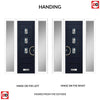 Aruba 3 Urban Style Composite Front Door Set with Double Side Screen - Central Abstract Glass - Shown in Blue