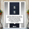 Aruba 3 Urban Style Composite Front Door Set with Double Side Screen - Central Abstract Glass - Shown in Blue
