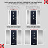 Aruba 3 Urban Style Composite Front Door Set with Double Side Screen - Central Abstract Glass - Shown in Blue