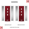 Aruba 3 Urban Style Composite Front Door Set with Double Side Screen - Central Barite Glass - Shown in Red