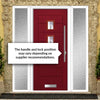 Aruba 3 Urban Style Composite Front Door Set with Double Side Screen - Central Barite Glass - Shown in Red