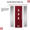Aruba 3 Urban Style Composite Front Door Set with Double Side Screen - Central Barite Glass - Shown in Red