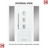 Aruba 3 Urban Style Composite Front Door Set with Double Side Screen - Central Barite Glass - Shown in Red