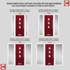 Aruba 3 Urban Style Composite Front Door Set with Double Side Screen - Central Barite Glass - Shown in Red