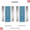 Aruba 3 Urban Style Composite Front Door Set with Double Side Screen - Diamond Grey Glass - Shown in Pastel Blue