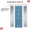 Aruba 3 Urban Style Composite Front Door Set with Double Side Screen - Diamond Grey Glass - Shown in Pastel Blue