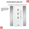 Aruba 3 Urban Style Composite Front Door Set with Double Side Screen - Diamond Black Glass - Shown in White