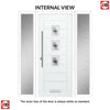 Aruba 3 Urban Style Composite Front Door Set with Double Side Screen - Diamond Black Glass - Shown in White
