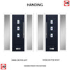 Aruba 3 Urban Style Composite Front Door Set with Double Side Screen - Kupang Blue Glass - Shown in Blue