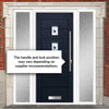 Aruba 3 Urban Style Composite Front Door Set with Double Side Screen - Kupang Blue Glass - Shown in Blue