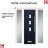 Aruba 3 Urban Style Composite Front Door Set with Double Side Screen - Kupang Blue Glass - Shown in Blue