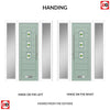 Aruba 3 Urban Style Composite Front Door Set with Double Side Screen - Laptev Green Glass - Shown in Chartwell Green