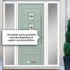 Aruba 3 Urban Style Composite Front Door Set with Double Side Screen - Laptev Green Glass - Shown in Chartwell Green