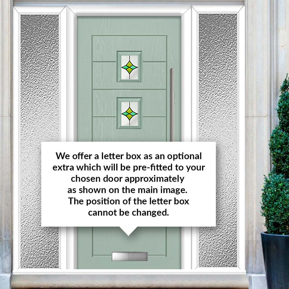 Aruba 3 Urban Style Composite Front Door Set with Double Side Screen - Laptev Green Glass - Shown in Chartwell Green