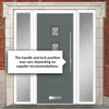 Aruba 3 Urban Style Composite Front Door Set with Double Side Screen - Central Matisse Glass - Shown in Mouse Grey