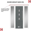 Aruba 3 Urban Style Composite Front Door Set with Double Side Screen - Central Matisse Glass - Shown in Mouse Grey