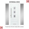 Aruba 3 Urban Style Composite Front Door Set with Double Side Screen - Central Matisse Glass - Shown in Mouse Grey