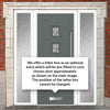 Aruba 3 Urban Style Composite Front Door Set with Double Side Screen - Central Matisse Glass - Shown in Mouse Grey