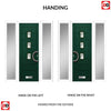 Aruba 3 Urban Style Composite Front Door Set with Double Side Screen - Central Roma Glass - Shown in Green