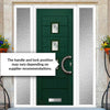 Aruba 3 Urban Style Composite Front Door Set with Double Side Screen - Central Roma Glass - Shown in Green