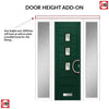 Aruba 3 Urban Style Composite Front Door Set with Double Side Screen - Central Roma Glass - Shown in Green