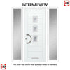 Aruba 3 Urban Style Composite Front Door Set with Double Side Screen - Central Roma Glass - Shown in Green