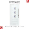 Aruba 3 Urban Style Composite Front Door Set with Kupang Blue Glass - Shown in Blue